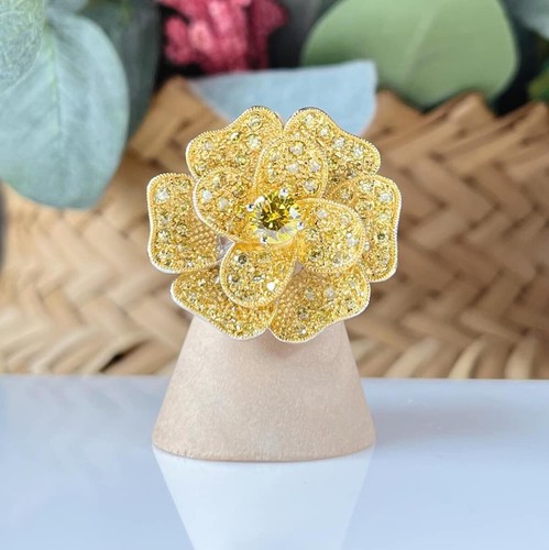Park Lane Limelight Yellow Flower CZ Ring Size 10 NIB Cocktail