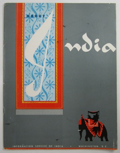 Vintage India History Gandhi Nehru Taj Mahal Customs Art Architecture Map 1956 - Picture 2 of 9
