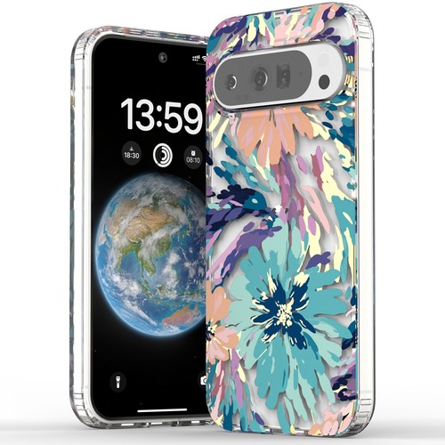 For Google Pixel 9A / 9 ProXL/9 Pro Floral Pattern Slim Shockproof Clear Case - 第 5/19 張圖片