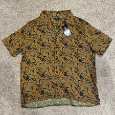 NWT Guess USA Babylon Men's Large Button Up Skate Streetwear Camp Shirt