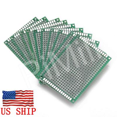 10pcs Double Side Prototype PCB Tinned Universal Bread board DIY 5x7cm US Stock