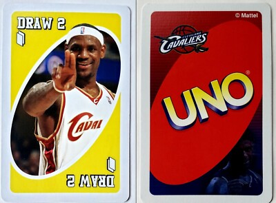 VINTAGE 2007-08 LEBRON JAMES UNO YELLOW DRAW 2 CARD Cavaliers Lakers Heat MINT!