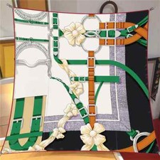 Silk Scarf Women Flowers Belt Print Square Scarves