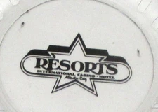 Vintage Resorts International Casino Atlantic City Glass Ashtray with Black Logo