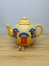 Vintage 1980s Bluebird Toys Big Yellow Teapot with Figures
