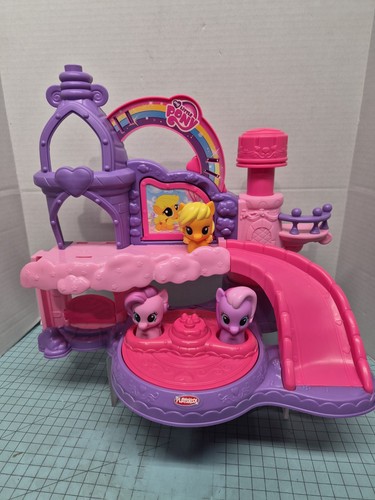 Rare Playskool My Little Pony Playset w/ 3  Pony Figures Pink Purple Rainbow