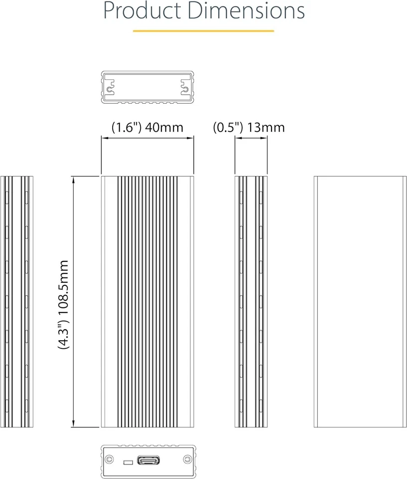 StarTech.com USB-C 10Gbps to M.2 NVMe SSD Enclosure - Portable External M.2 NGFF - Image 3 of 4