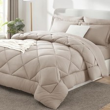 Comforter Set - Bed in a Bag Size 7 Pieces, Luxury Soft Bed Set Queen Linen