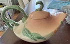 Vintage Hull Pottery Teapot W-26 Woodland Pink & Green Vintage Glossy MCM