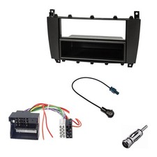 Auto Radio Blende 1DIN SET Mercedes C Klasse W 203 CL CLC S ab 2004 Fach Adapter