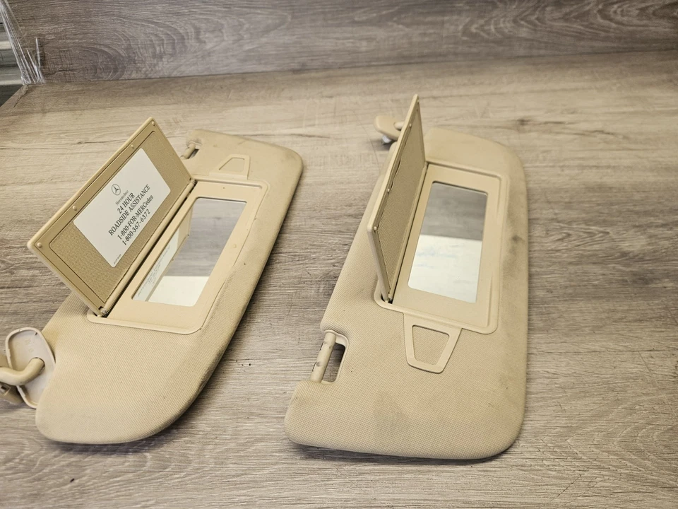 原始设备制造商 2007 - 2013 梅赛德斯 - 奔驰 W221 S450 S550 CL550 米色 L+R 遮阳板一对 — 第 3/3 张图片