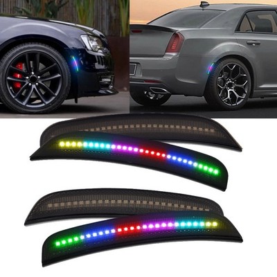 4x For 2015-2023 Chrysler 300 300C Dynamic RGB Front Rear LED Side Marker Lights