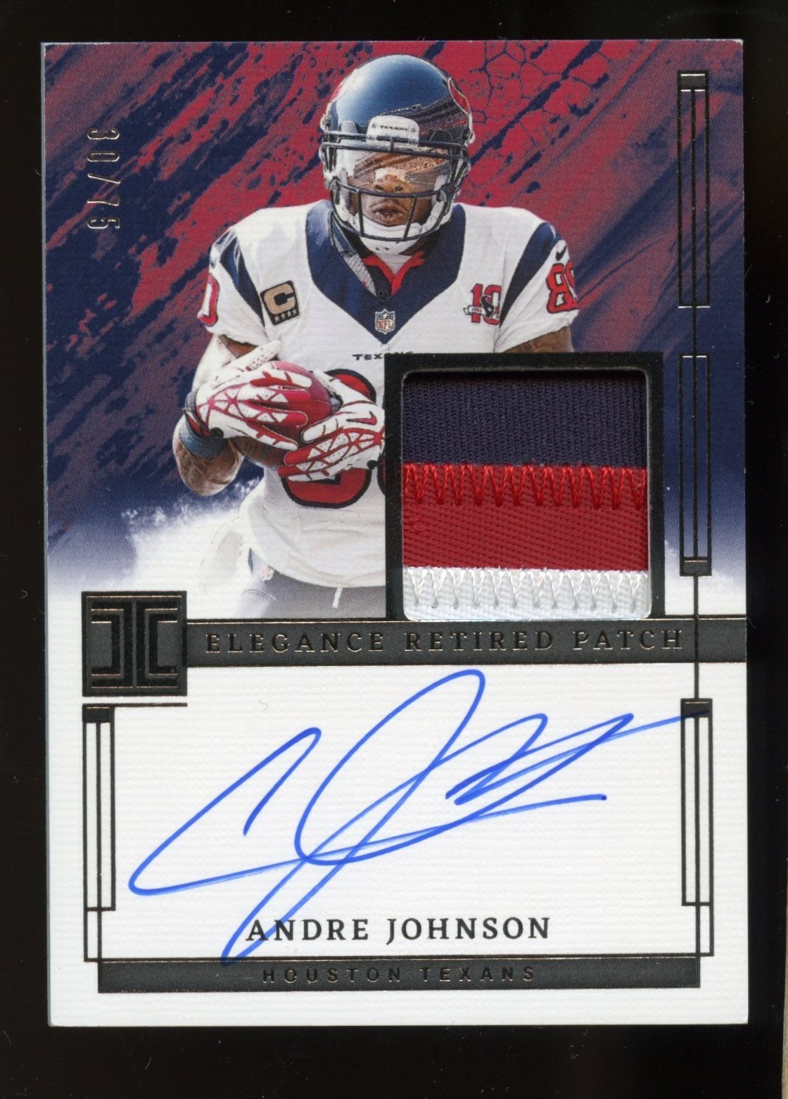 2024 Impeccable Andre Johnson Elegance Retired Patch Auto #30/75 Texans