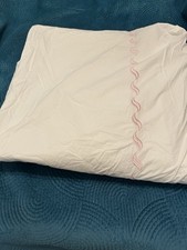 100 Cotton Crisp White Duvet W Pink Embroidery - Luxury Bedding