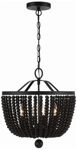 Crystorama Rylee 16 1/2" Wide Matte Black Bowl Chandelier - Picture 2 of 8