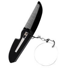 Foldable Pocket Comb With Small Mirror And Keychain For Men Travel