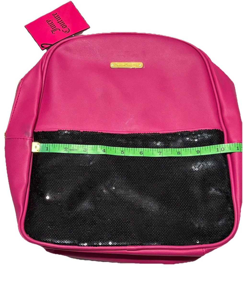 Juicy Couture Bright Fuchsia Drawstring Backpack with Navy Trim Juicy Couture Womens Backpack Pink Drawstring Gathered Front  main image 4