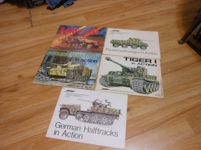 Lot of 5 Squadron Magazines German Halftracks, Sdkfz 251, Tiger 1, - More gAo