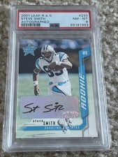 Steve Smith 2001 Leaf R & S Autographed #233  RC Rookie AUTO PSA 8 Nm Mint