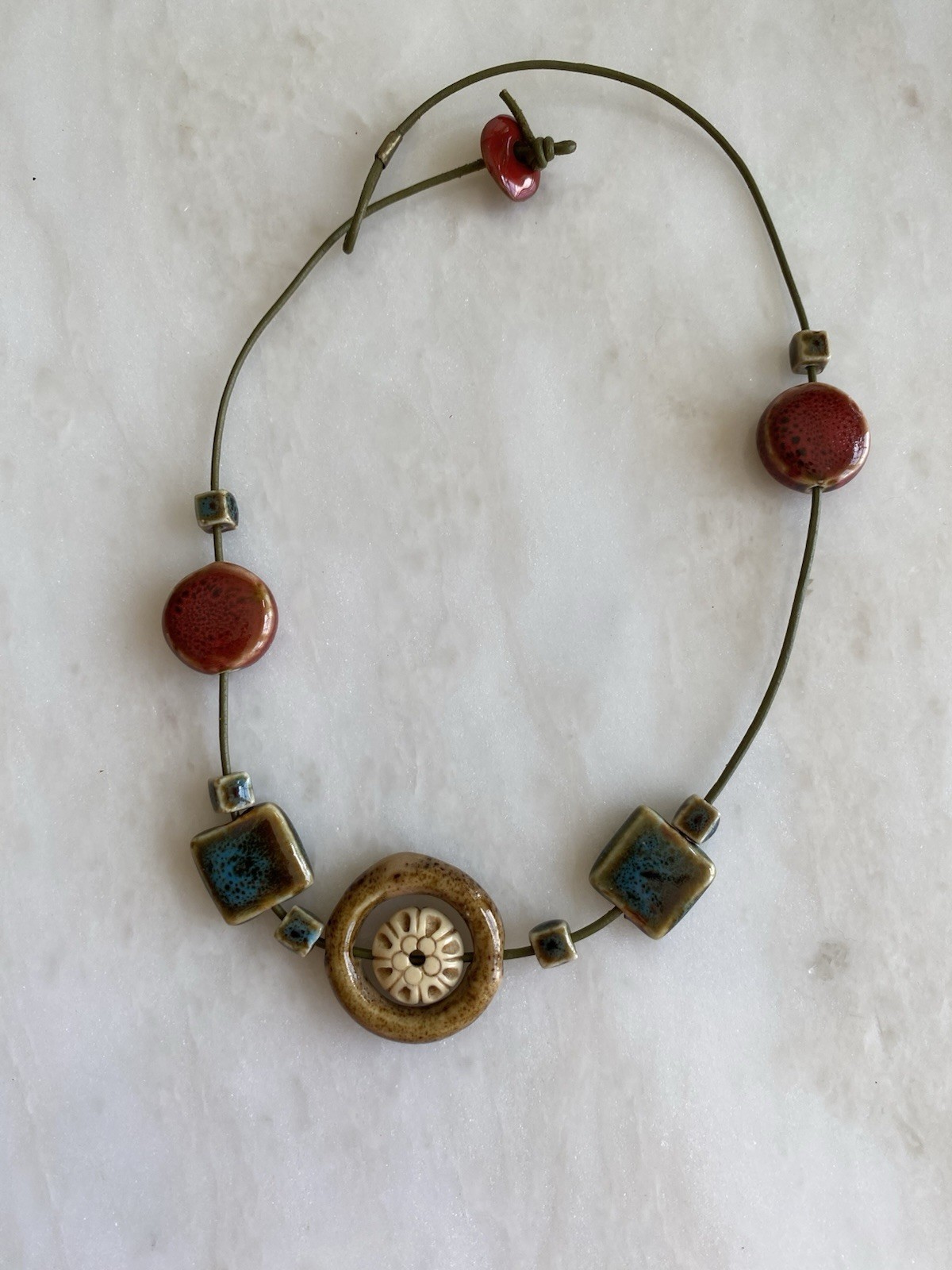 Boho Ceramic Necklace - image 1