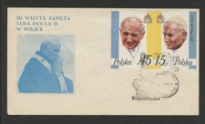 POLAND 2806a (2805-2806), 1987 STATE VISIT OF JOHN PAUL, COVER, (POL6036)