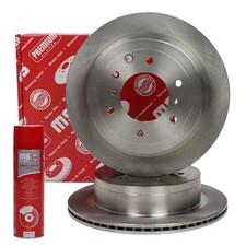 2x Discos de Freno + Limpiador de frenos Traseros para MITSUBISHI PAJERO CLASSIC