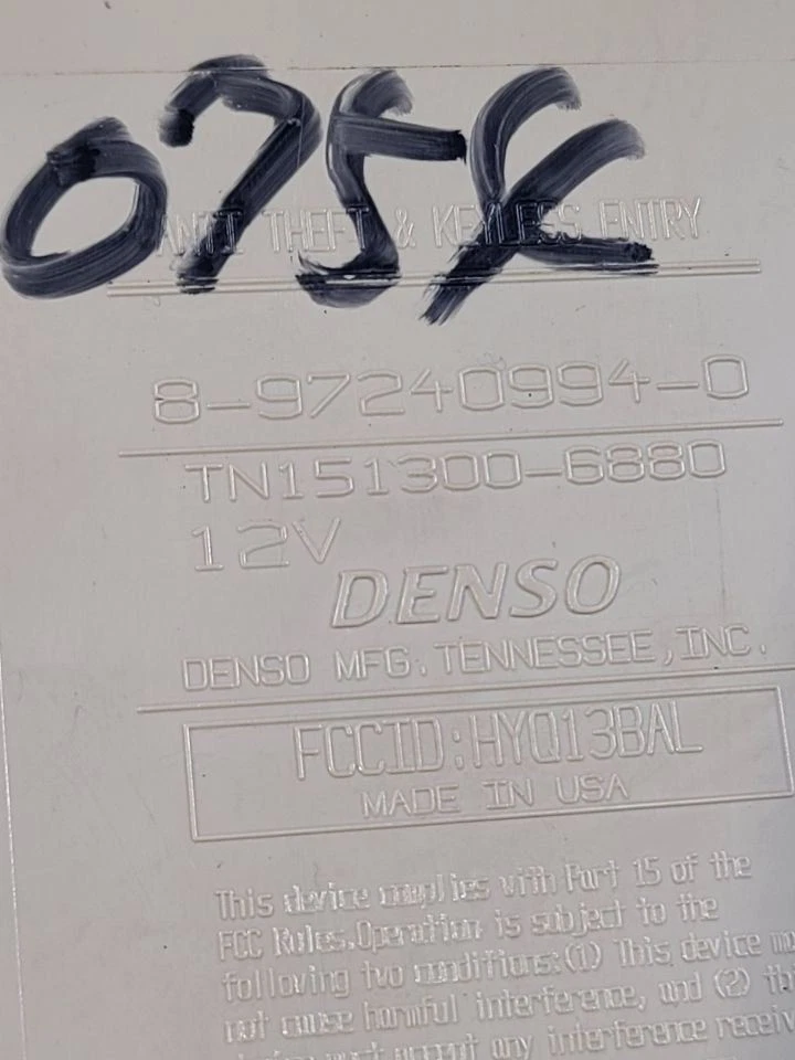 Противоугонный контроль шасси ECM подходит для 00-02 ISUZU TROOPER 646773 8972409940 - Изображение 2 из 4