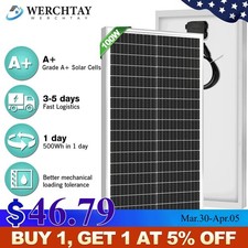 100W Watt 12v Monocrystalline Solar Panel RV Camping Home Off Grid Caravan Boat
