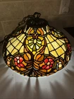 Vintage Tiffany Style Stained Glass Hanging Light Chandelier