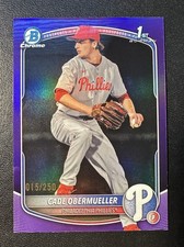 2025 Bowman Draft Chrome Cade Obermueller Purple Refractor /250 Phillies