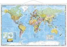Weltkarte deutsch Wandkarte mit Metallbeleistung