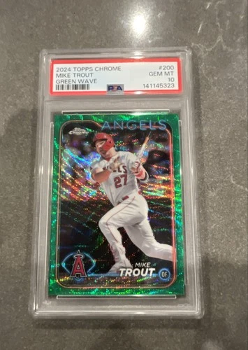 2024 Topps Chrome - Mike Trout #200 Green Wave Refractor /99