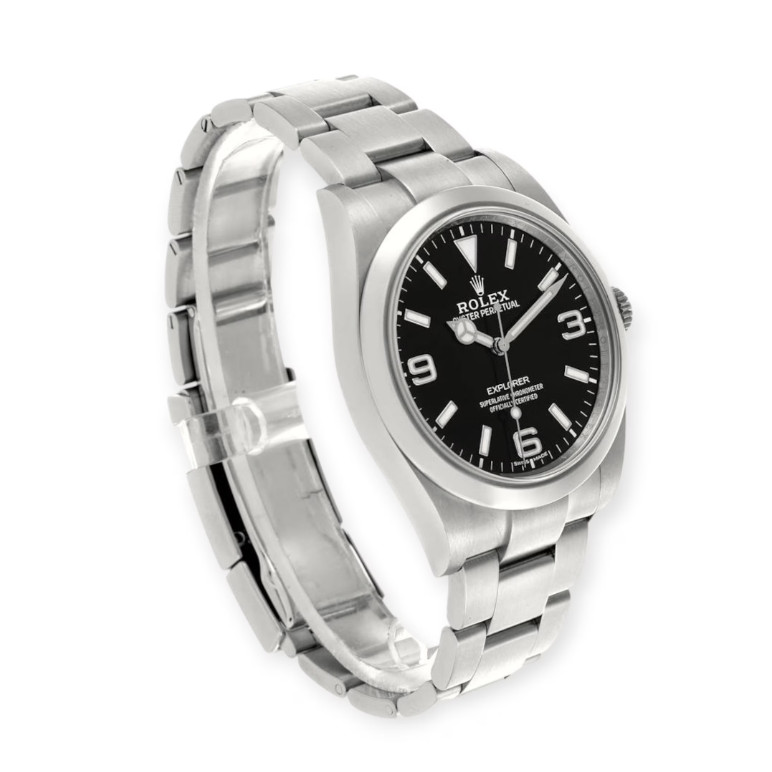 Pre-Owned Rolex Explorer I 39mm 214270 Black Dial Steel Mens Watch image 5