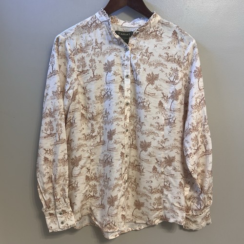 Ariat Clarion Long Sleeve Blouse Size Medium Mandarin Collar Button Up - 第 1/10 張圖片