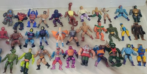 1980s Vintage MOTU He-Man Action Figure Lot Bundle 33 Figures