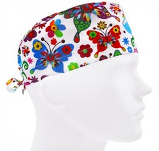 Scrub caps for men, scrub hats, surgical hat, nurse cap, butterfly white
