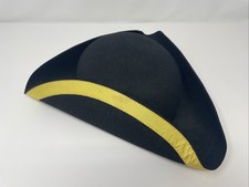 Colonial Black Tricorn Hat 100% Wool Perfect ...