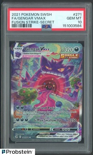 2021 Pokemon SWSH Fusion Strike Secret #271 FA Gengar VMax PSA 10 GEM MINT