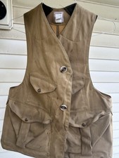 Filson Half Moon Waxed Tin Cloth vest, made in USA, Size Medium