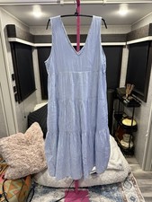 Quince Women’s Blue And White Stripe Dress Size Large