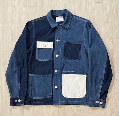 MKI Miyuki Zoku Patchwork Denim Chore Jacket Small Workwear Detroit Coat