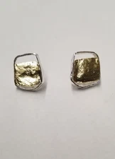 Silpada Golden Sands Earrings Sterling Silver 15mm x 14mm