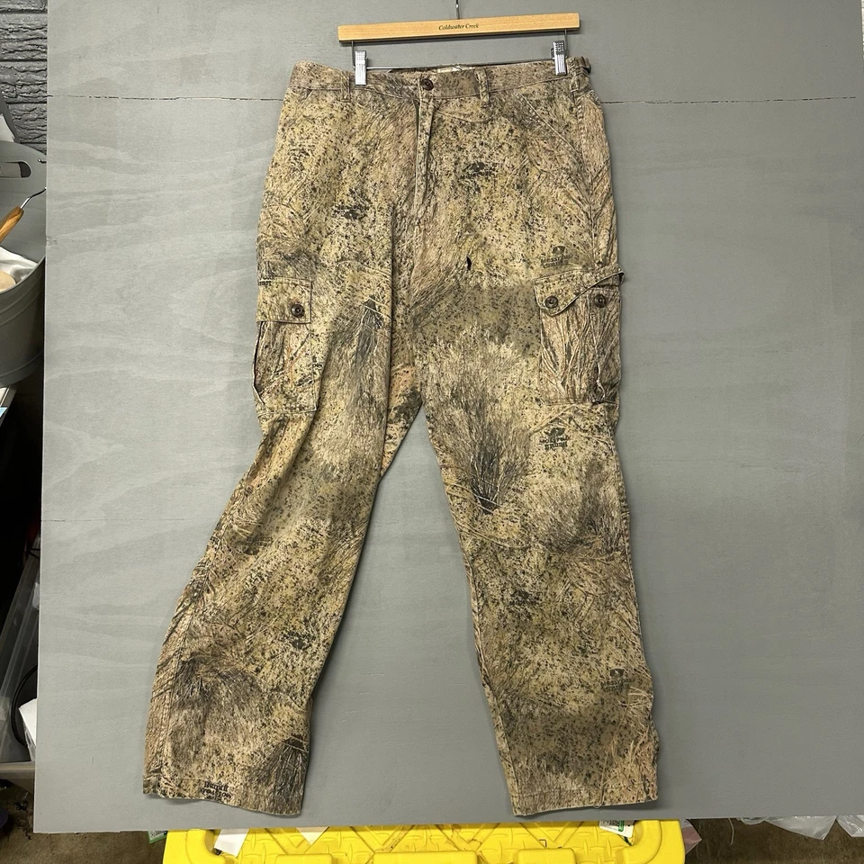 VTG Mossy Oak Brush Camo Pants Mens Medium ACTUAL 32x31 Cargo #8071 - Image 3 of 4