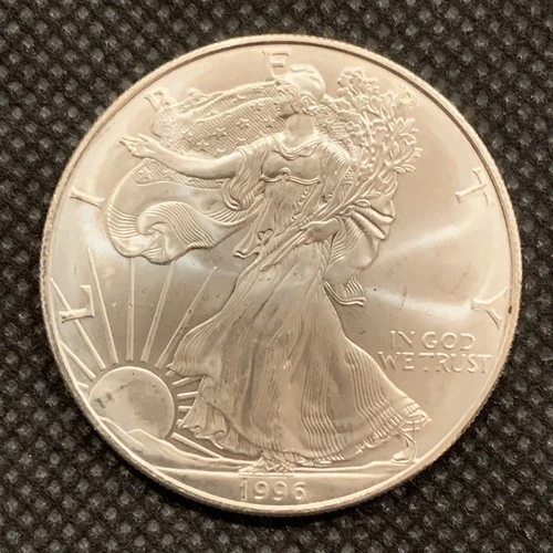 1996-P U.S. AMERICAN SILVER EAGLE DOLLAR - 1 OZ. SILVER - GEM BU - SCARCE!