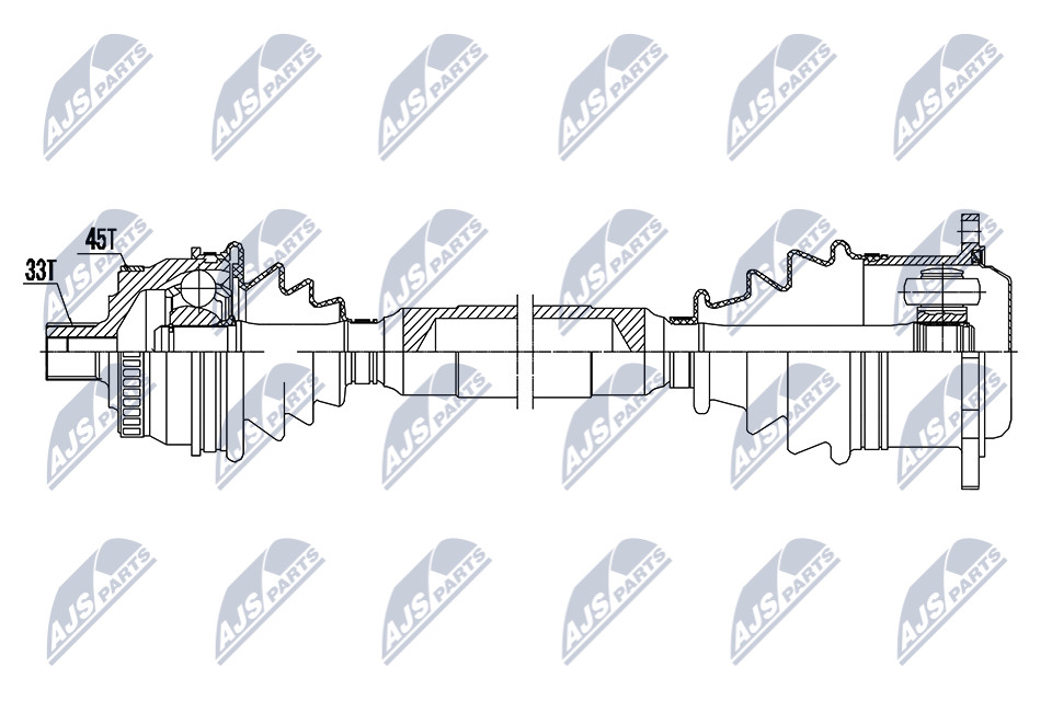 Front Right NTY NPW-AU-061 Drive Shaft for AUDI,VW
