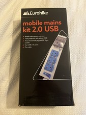 Mobile Mains Hook Up 15M Cable With 3 Plug Sockets 2 USB + Bag (Caravan Camping)