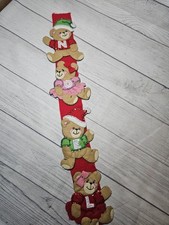 Handmade Christmas NOEL Felt Wall Hanging - From Bucilla Kit - 28" - Sequins