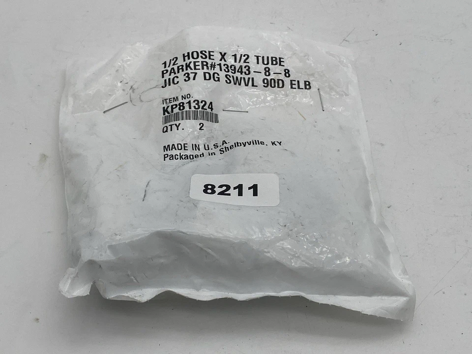 BAG OF 2 Parker Hydraulic Hose JIC Swivel 90 Degree Elbow 1/2" ID 1/2" KP81324 - Image 4 of 4