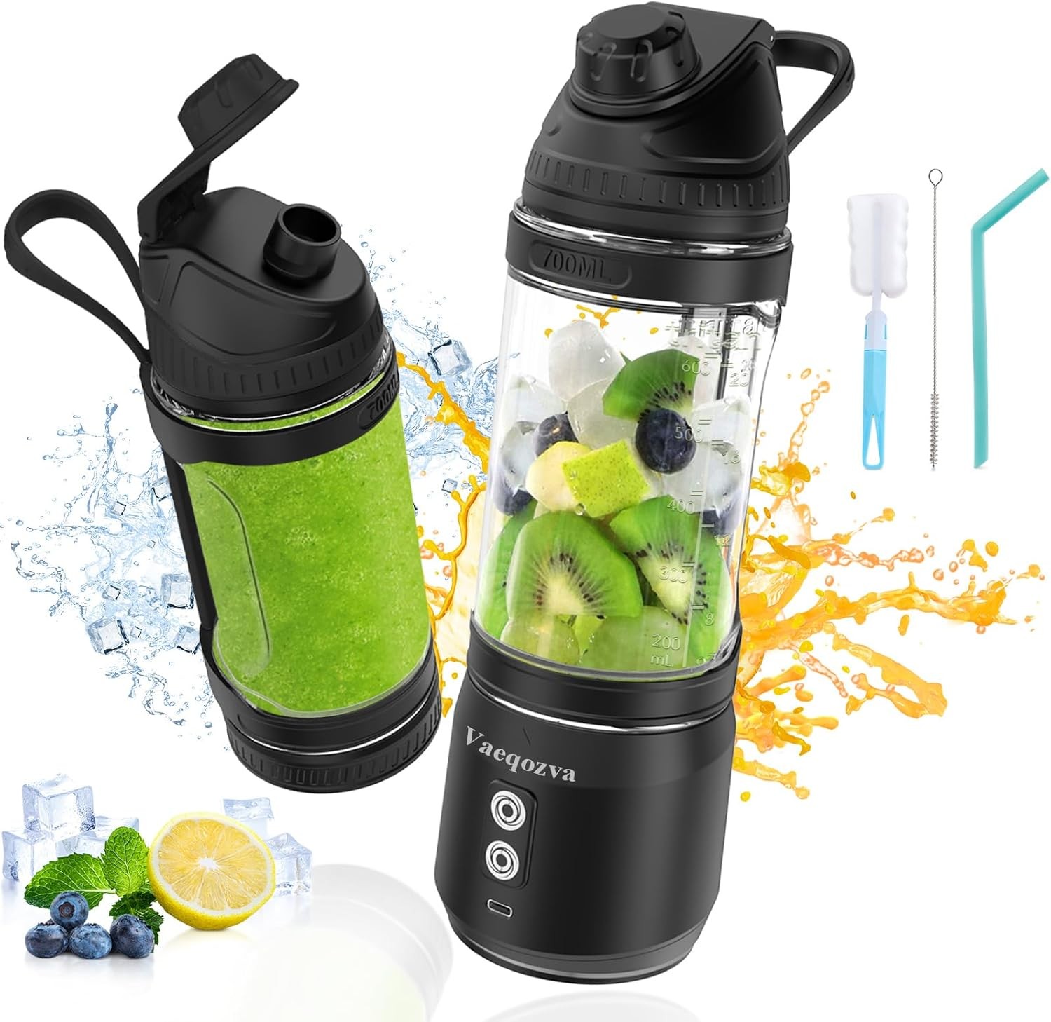 Portable Blender for Shakes and Smoothies, 24oz 300W Travel Blender USB Recharge