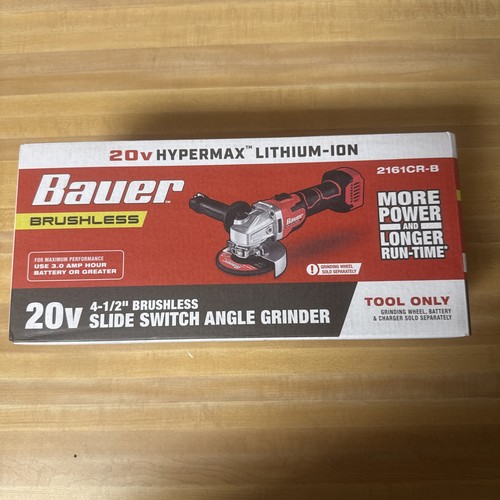 BAUER 20V Brushless Cordless 4-1/2 in. Slide Switch Angle Grinder - Tool Only